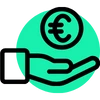 Icon Hand with a Euro Coin