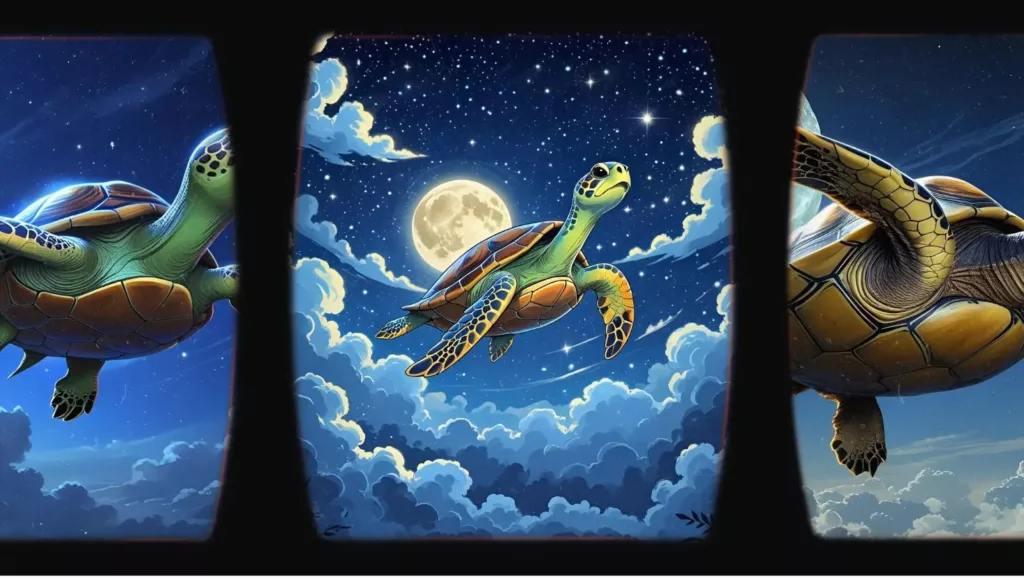 fliegende-Schildkröte-im-mondlicht
