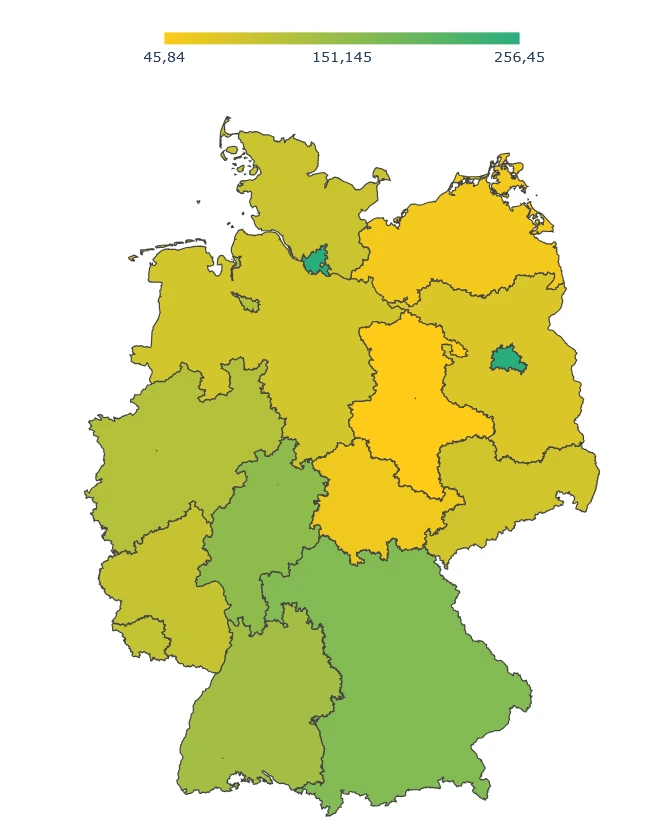 EDV Dienstleistungen - Warum braucht man Sie? 3 Dichte-der-IT-Dienstleister-in-Deutschland-Grafik