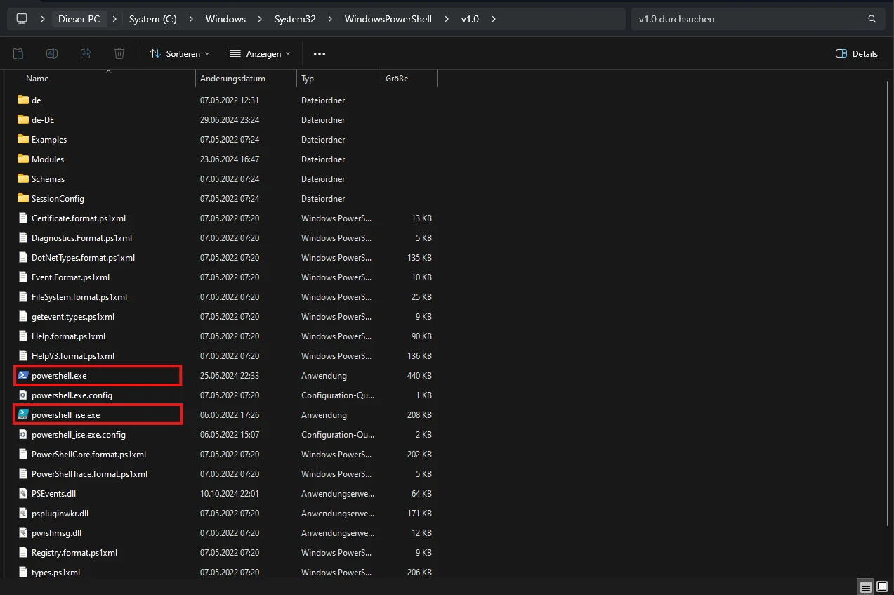 Powershell-Pfad-Windows-11-System32