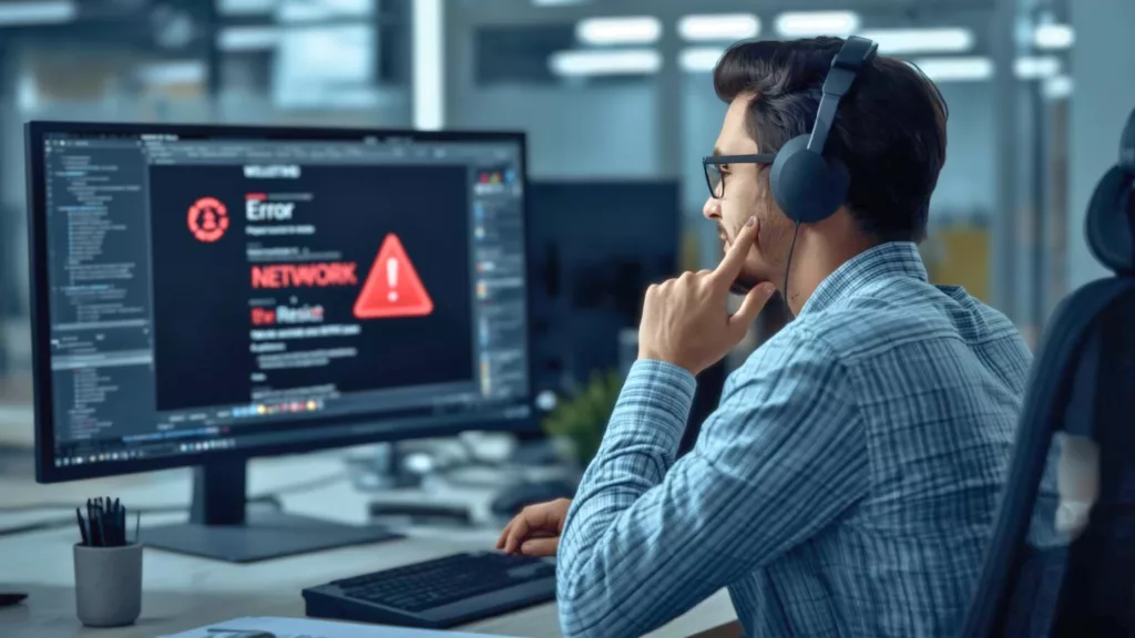 Netzwerkfehler in Ihrem Unternehmen Person meldet Störung zur IT