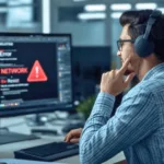 Netzwerkfehler in Ihrem Unternehmen Person meldet Störung zur IT