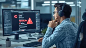 Netzwerkfehler in Ihrem Unternehmen Person meldet Störung zur IT