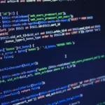 Code in einer IDE Software.