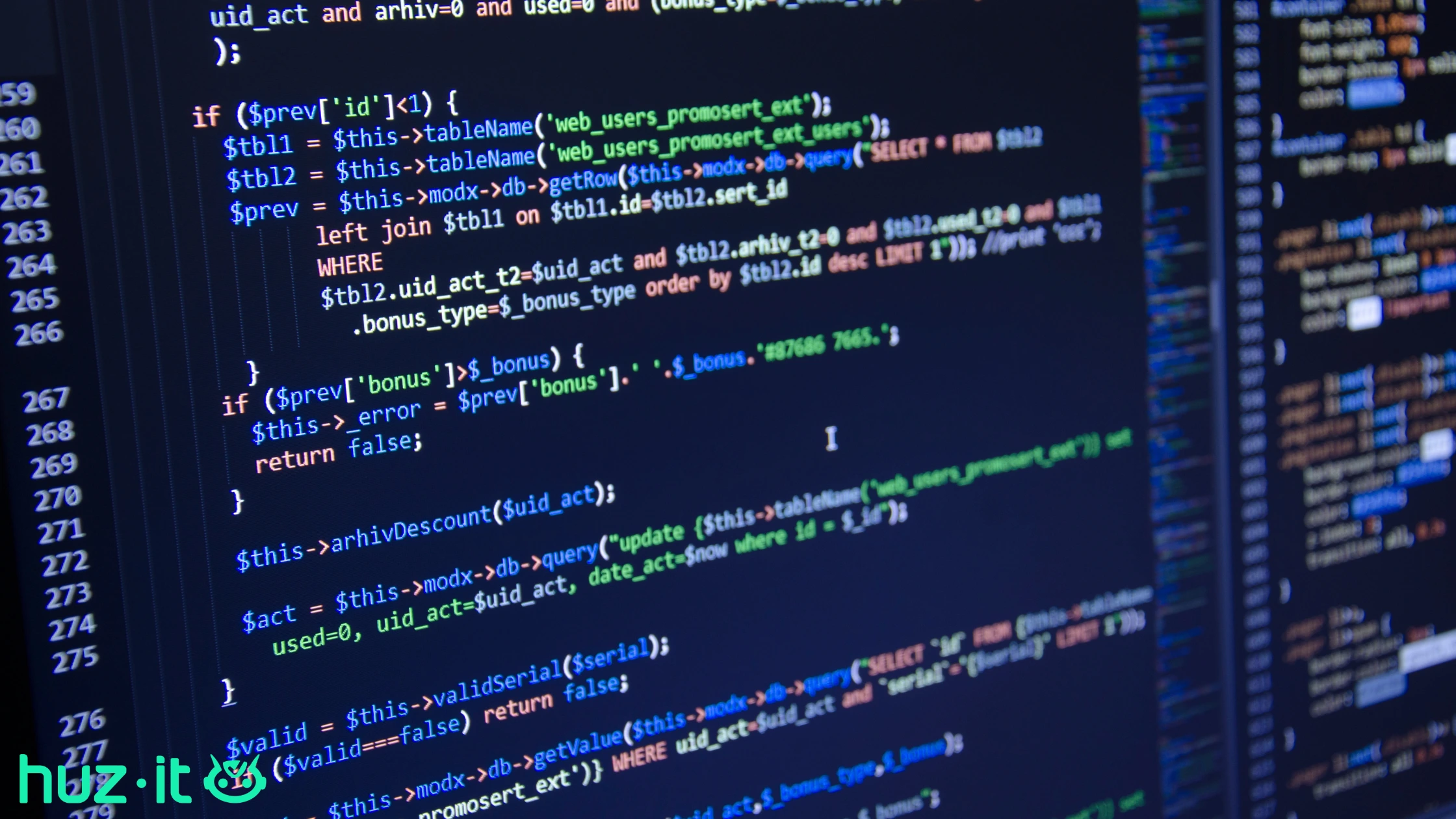 Code in einer IDE Software.