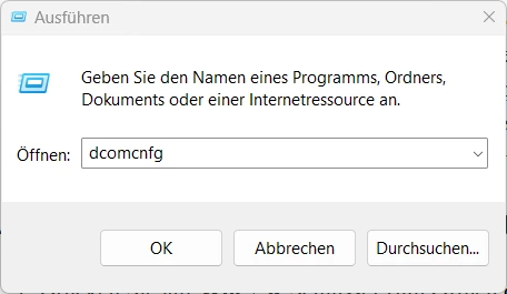 Ereignis-ID 10010 DCOM - Übersichtliche Windows 11 Fehlerbehebung 2 Ausfueren Kommando dcomcnfg bild