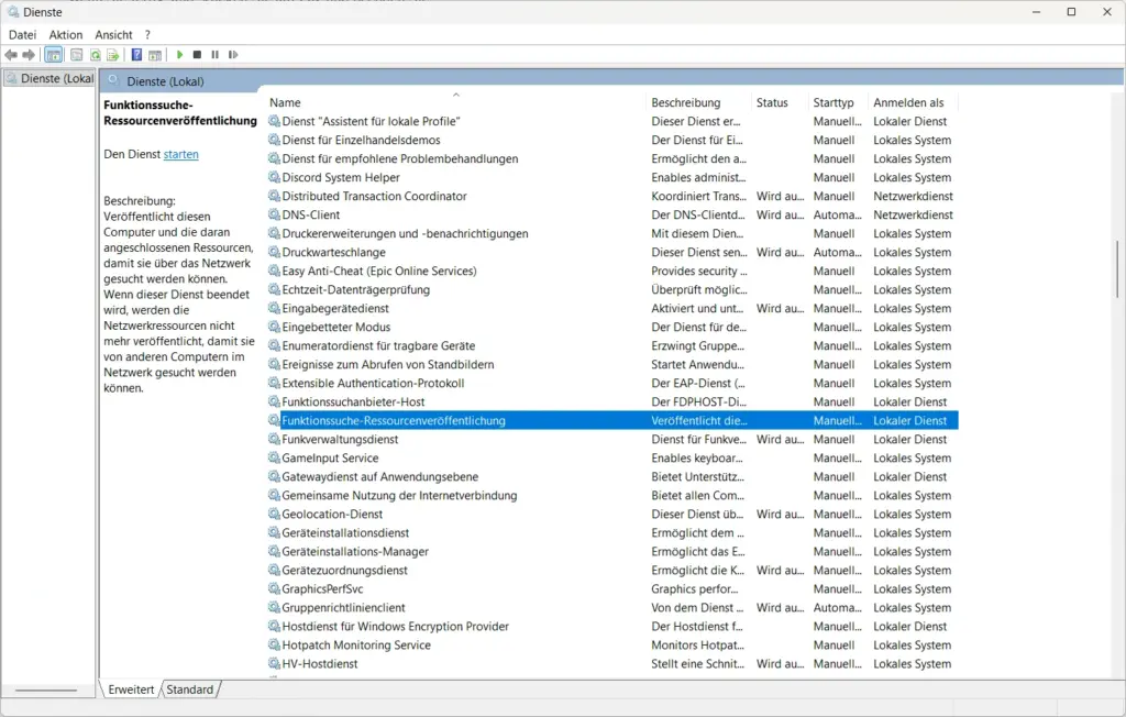 Ereignis-ID 10010 DCOM - Übersichtliche Windows 11 Fehlerbehebung 8 Dienste Windows 11 Funktionssuche Ressourcenveröffentlichung bearbeiten Bild