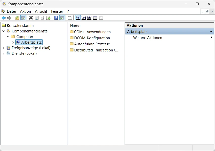 Ereignis-ID 10010 DCOM - Übersichtliche Windows 11 Fehlerbehebung 3 Menü Komponentendienste Windows 11